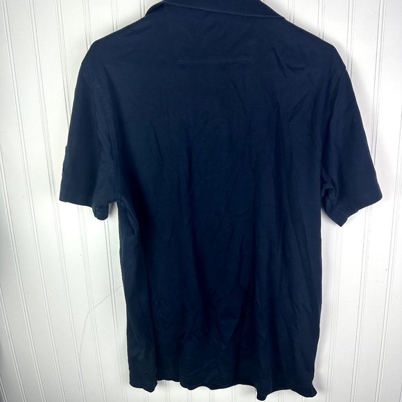 Bugatchi Navy Blue Polo Size Large 100% Pima Cotton - Picture 5 of 6